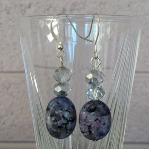 Genuine Amethyst and Crystal Earrings